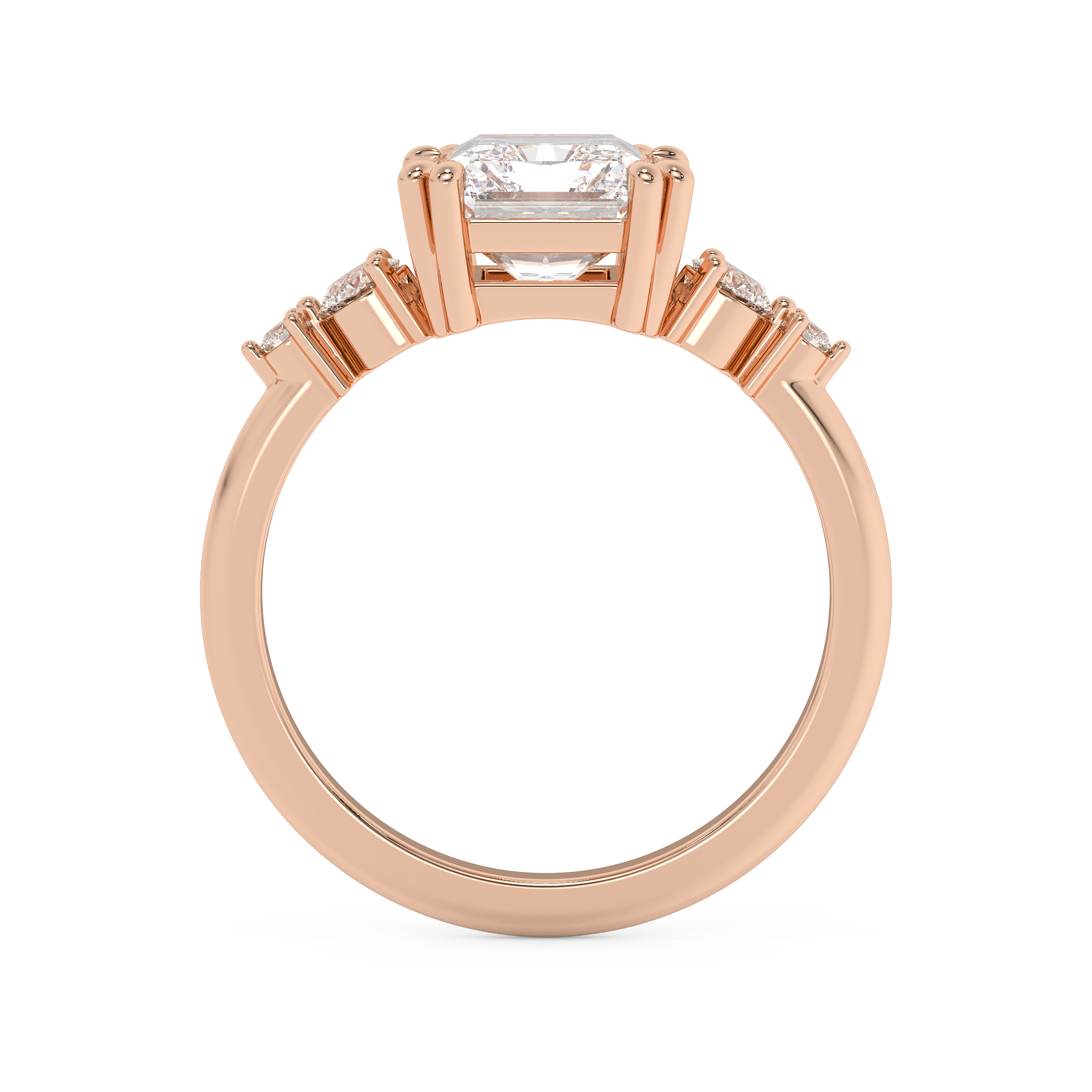 Radiant Cluster Lab Grown Diamond Engagement Ring