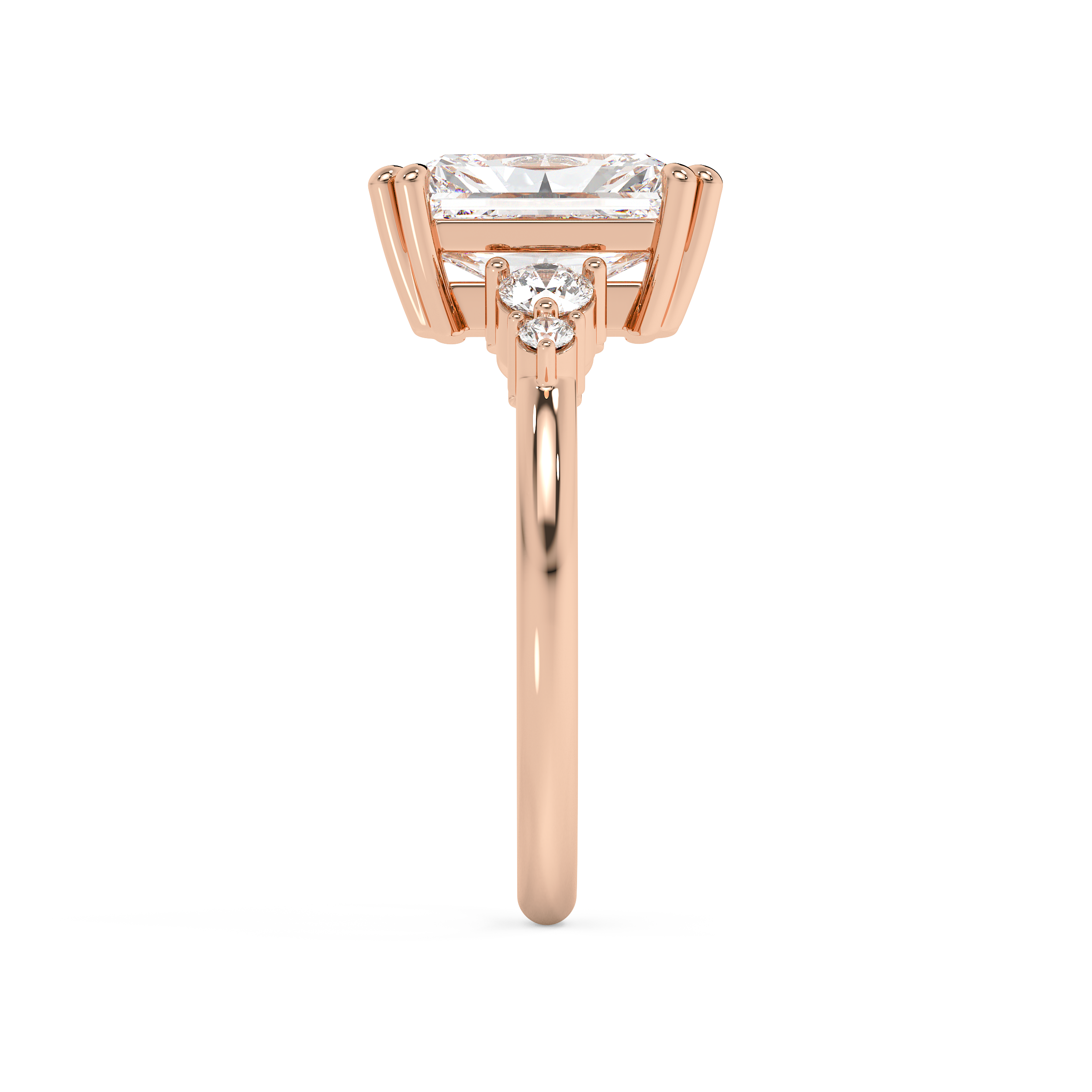 Radiant Cluster Lab Grown Diamond Engagement Ring