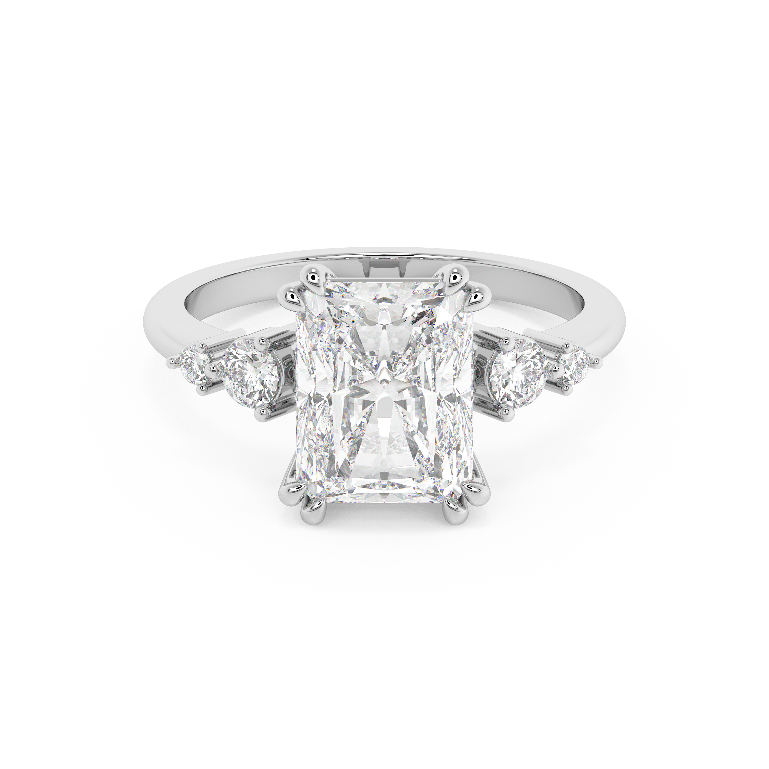 Radiant Cluster Lab Grown Diamond Engagement Ring