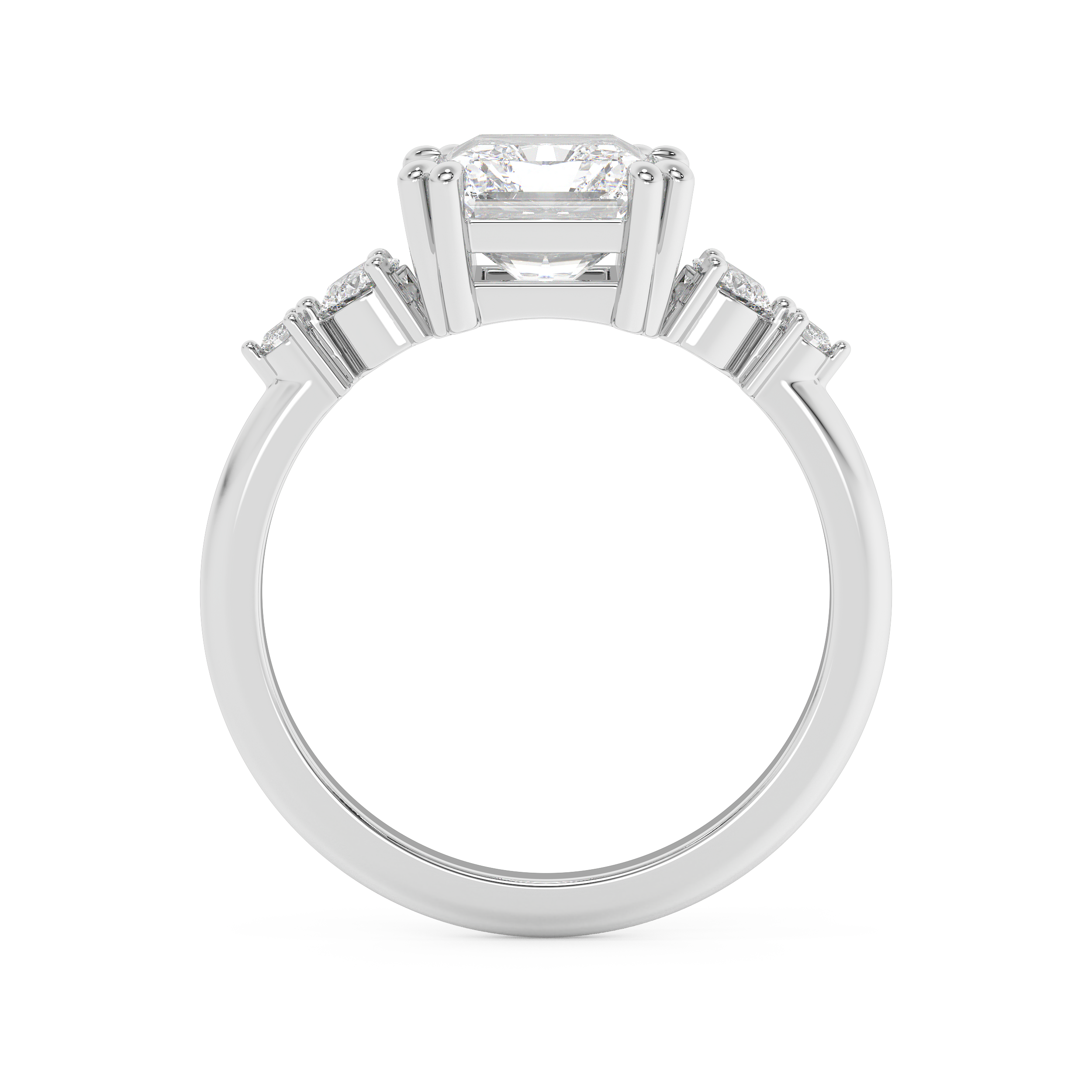 Radiant Cluster Lab Grown Diamond Engagement Ring