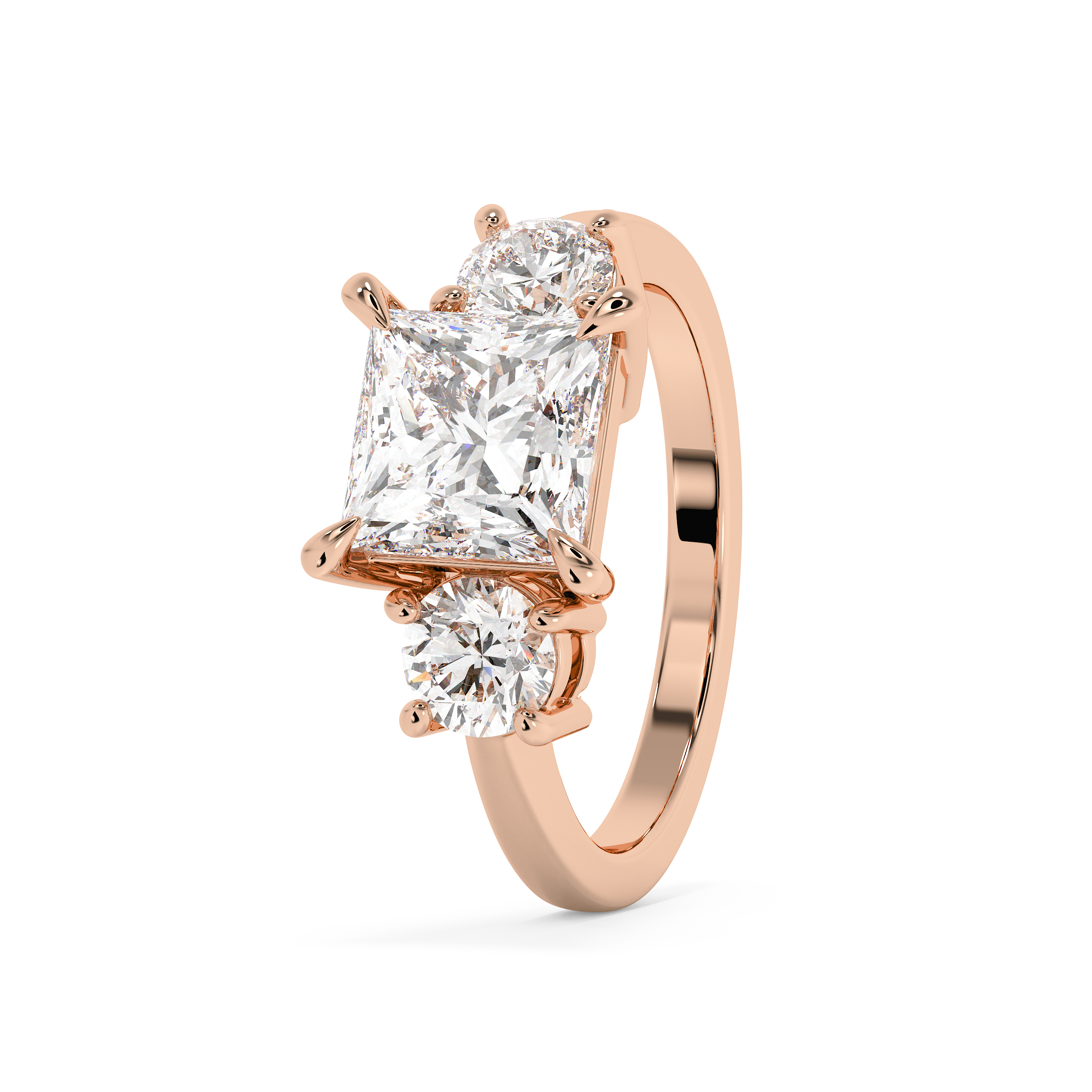 Princess Three Stone Lab Grown Diamond Engagement Ring