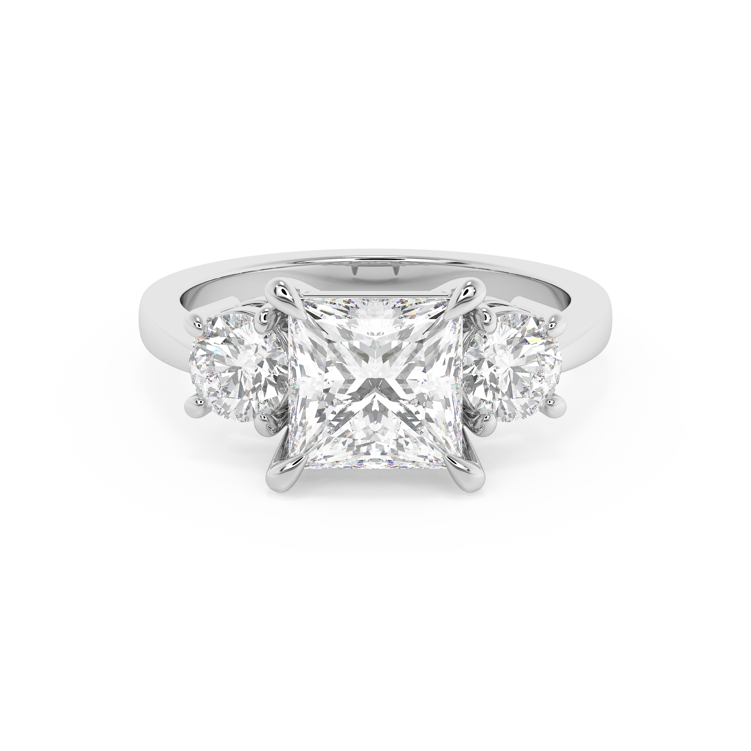 Princess Three Stone Lab Grown Diamond Engagement Ring
