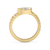 Marquise Bezel Pave Lab Grown Diamond Engagement Ring