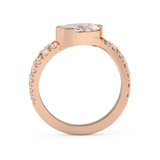 Marquise Bezel Pave Lab Grown Diamond Engagement Ring