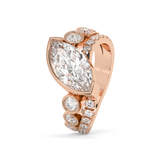 Marquise Bezel Pave Lab Grown Diamond Engagement Ring