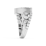Marquise Bezel Pave Lab Grown Diamond Engagement Ring