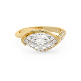 East West Marquise Swirl Pave Lab Grown Diamond Engagement Ring