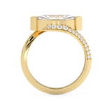 East West Marquise Swirl Pave Lab Grown Diamond Engagement Ring
