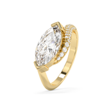 East West Marquise Swirl Pave Lab Grown Diamond Engagement Ring