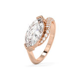 East West Marquise Swirl Pave Lab Grown Diamond Engagement Ring
