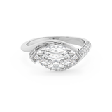 East West Marquise Swirl Pave Lab Grown Diamond Engagement Ring