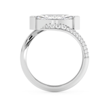 East West Marquise Swirl Pave Lab Grown Diamond Engagement Ring