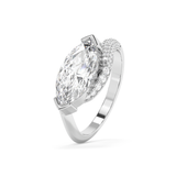 East West Marquise Swirl Pave Lab Grown Diamond Engagement Ring