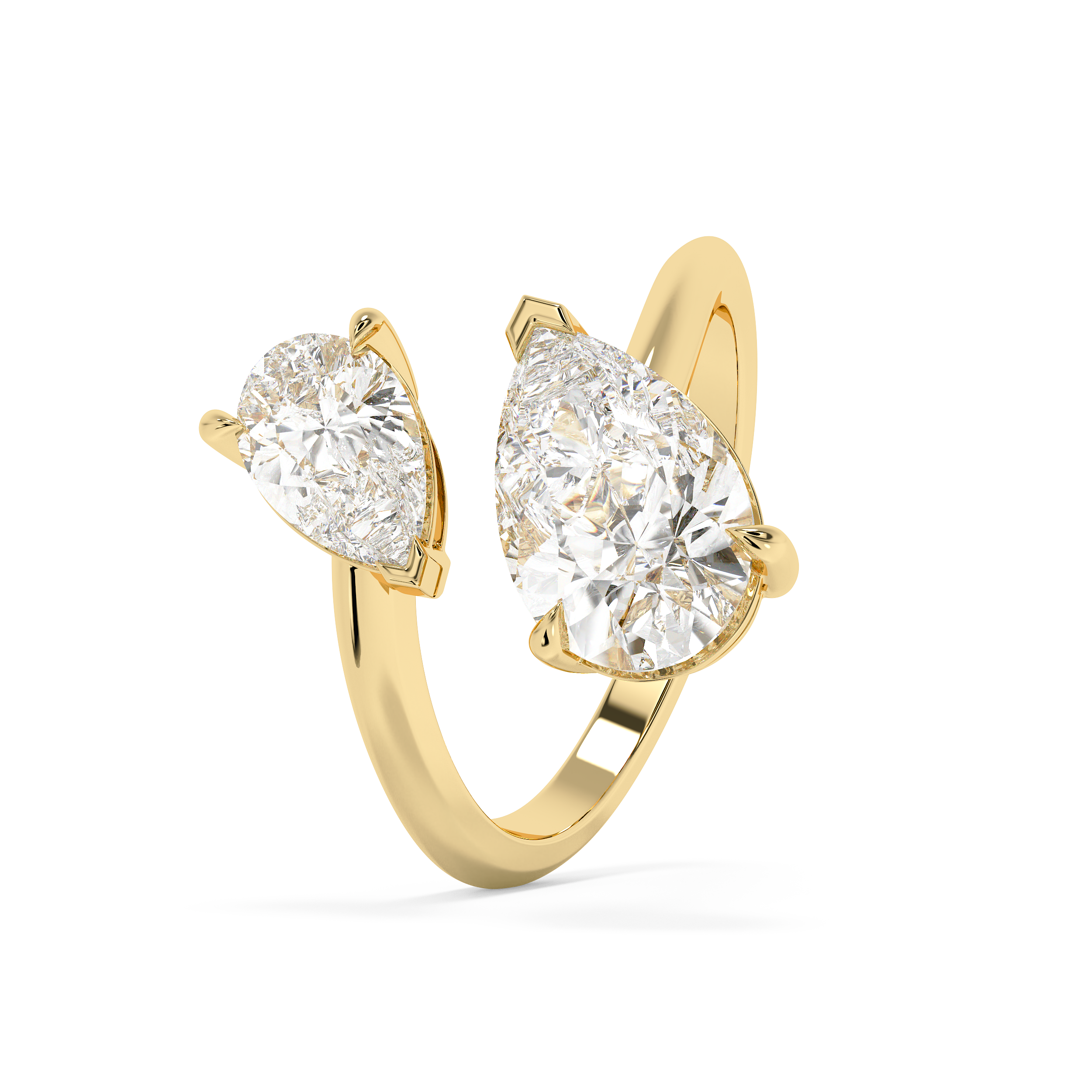 2.75 TCW Pear Toi Et Moi Lab Grown Diamond Engagement Ring