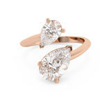 2.75 TCW Pear Toi Et Moi Lab Grown Diamond Engagement Ring