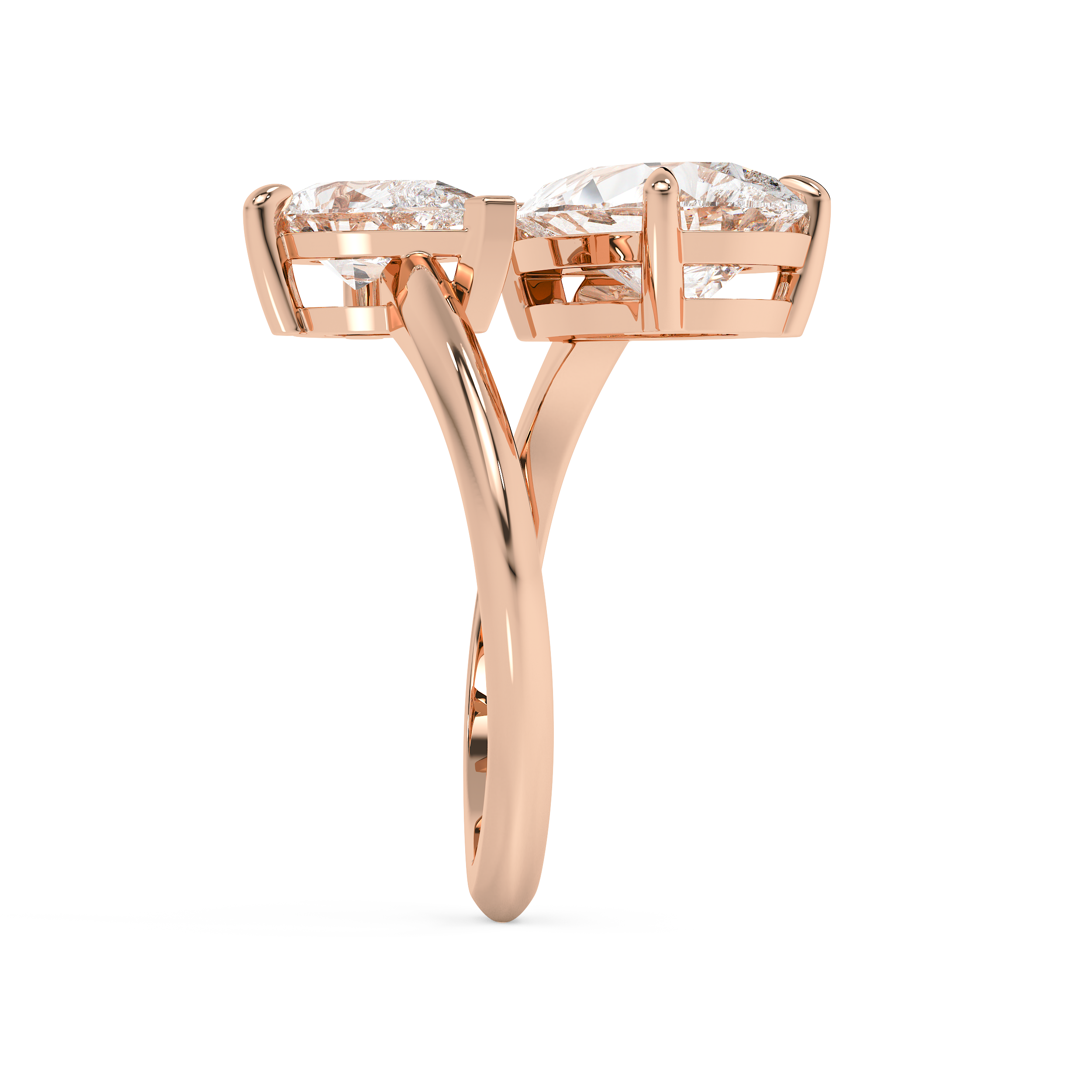 2.75 TCW Pear Toi Et Moi Lab Grown Diamond Engagement Ring