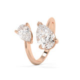 2.75 TCW Pear Toi Et Moi Lab Grown Diamond Engagement Ring