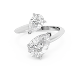 2.75 TCW Pear Toi Et Moi Lab Grown Diamond Engagement Ring