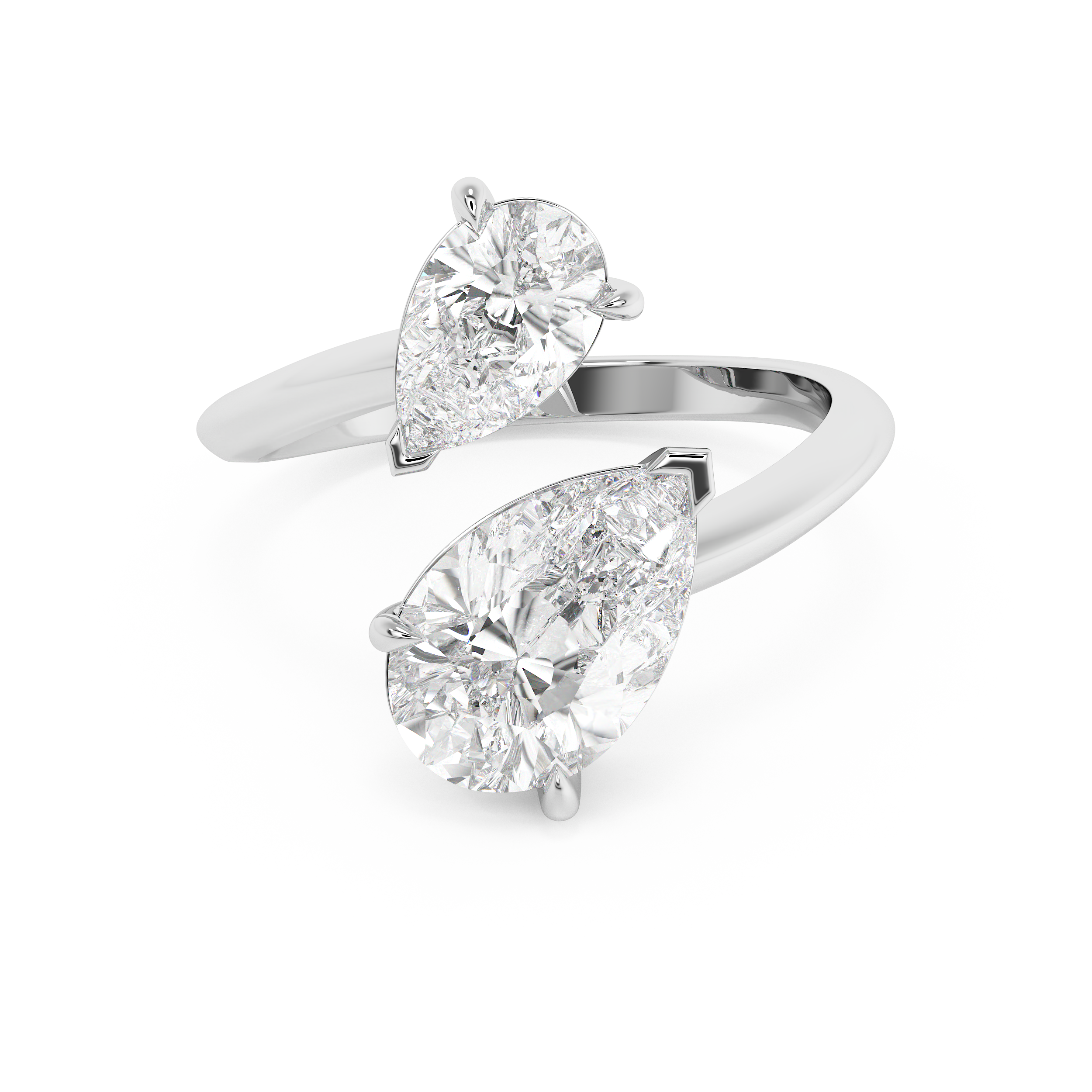 2.75 TCW Pear Toi Et Moi Lab Grown Diamond Engagement Ring