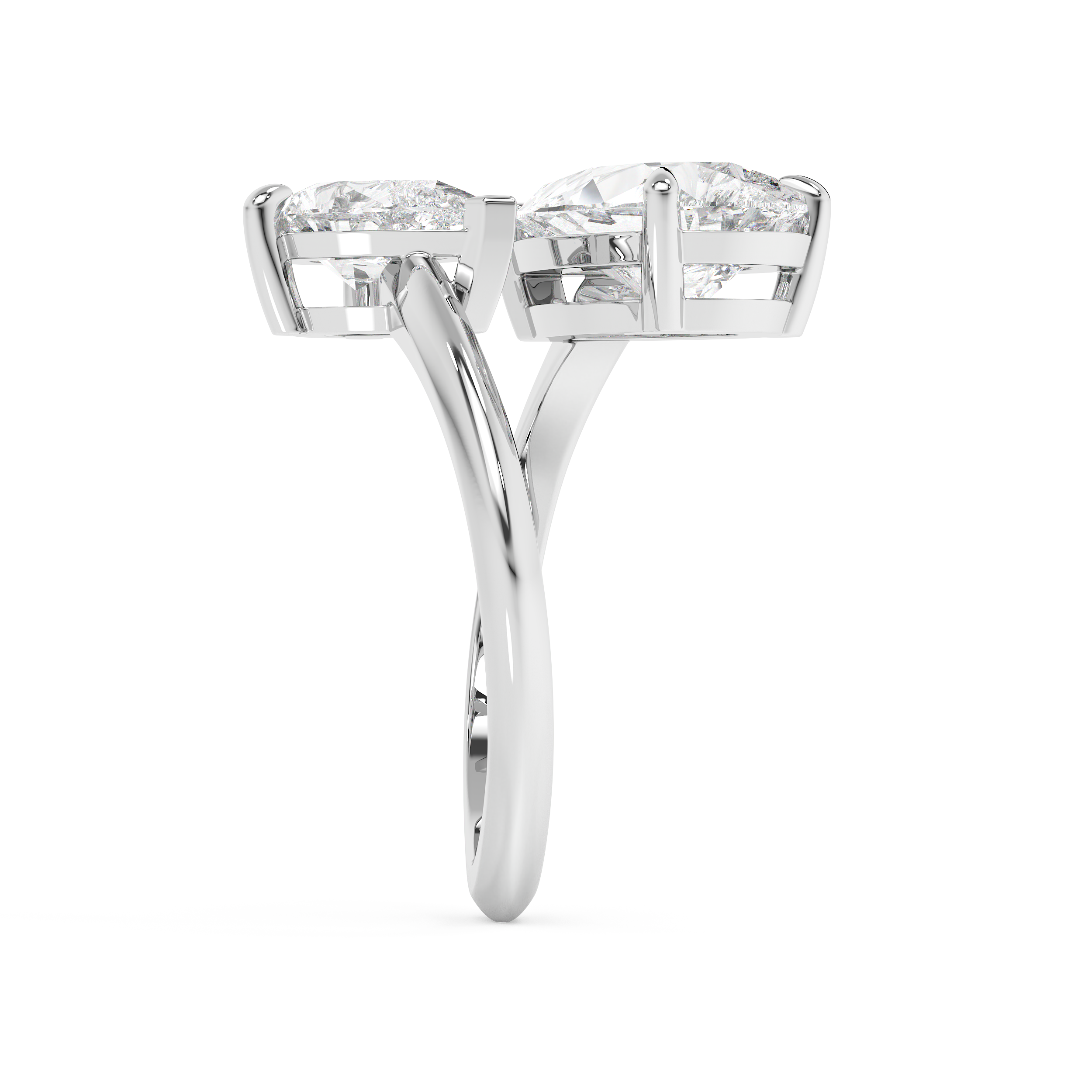 2.75 TCW Pear Toi Et Moi Lab Grown Diamond Engagement Ring