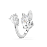 2.75 TCW Pear Toi Et Moi Lab Grown Diamond Engagement Ring