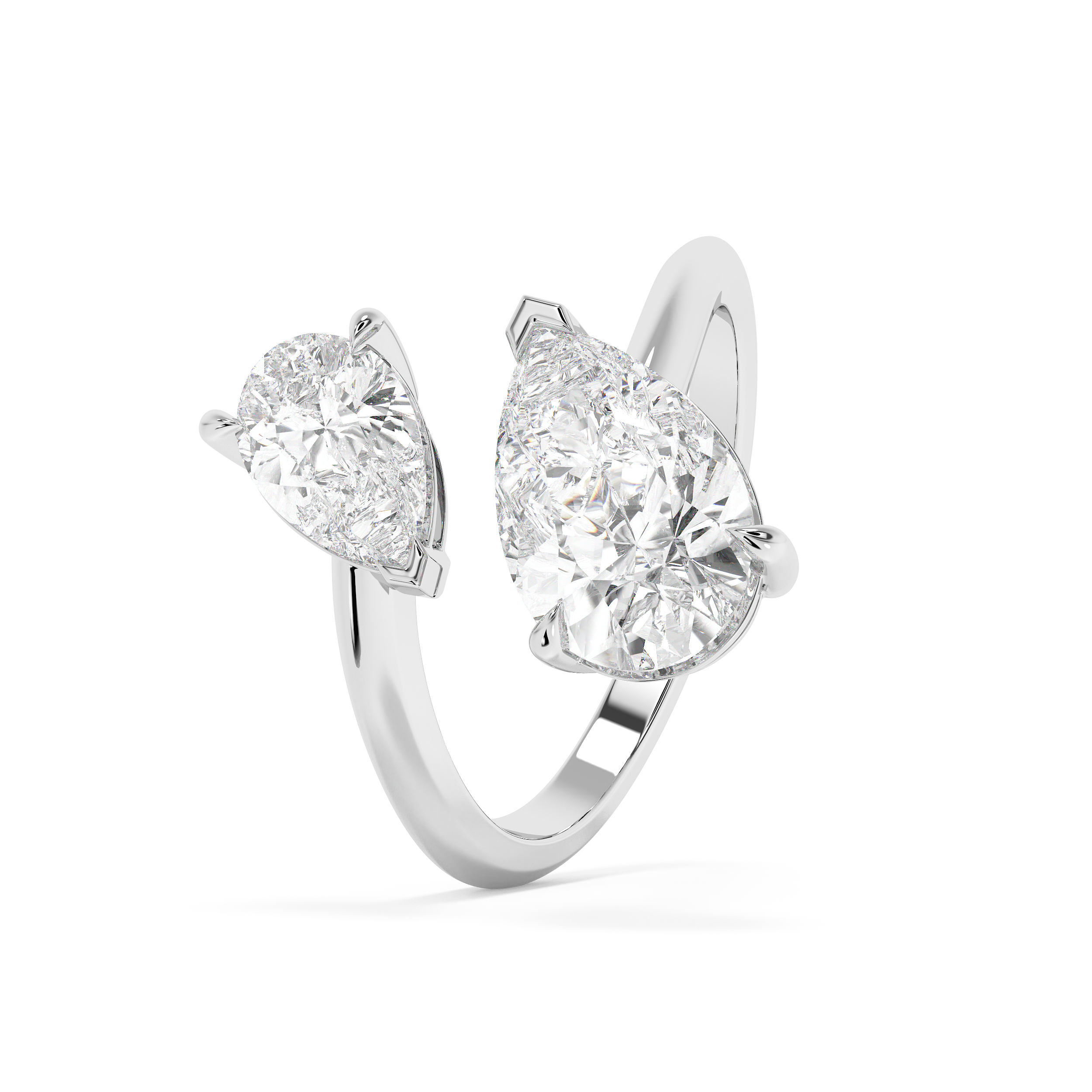2.75 TCW Pear Toi Et Moi Lab Grown Diamond Engagement Ring