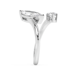 1.75 TCW Marquise & Round Solitaire Lab Grown Diamond Engagement Ring