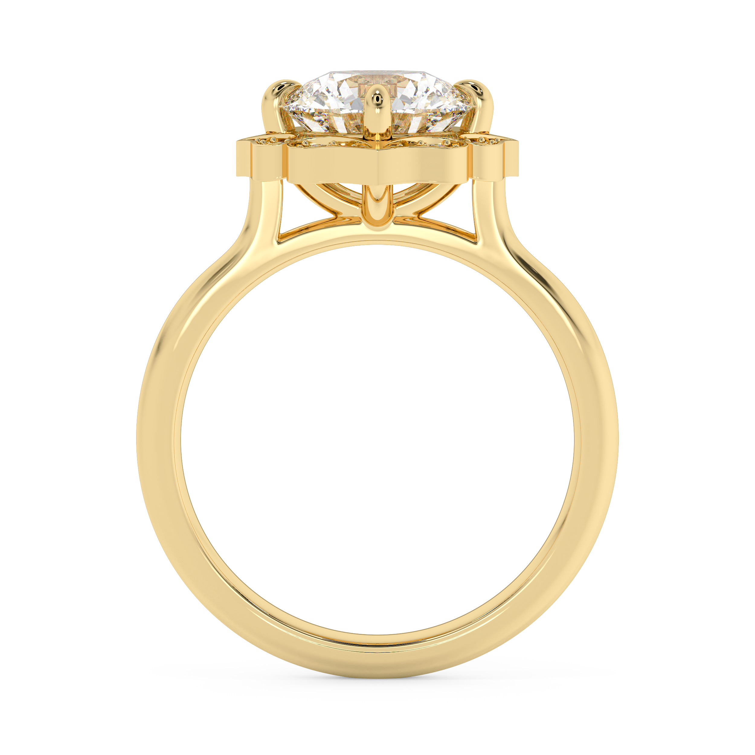 Round Vintage Art Deco Lab Grown Diamond Engagement Ring