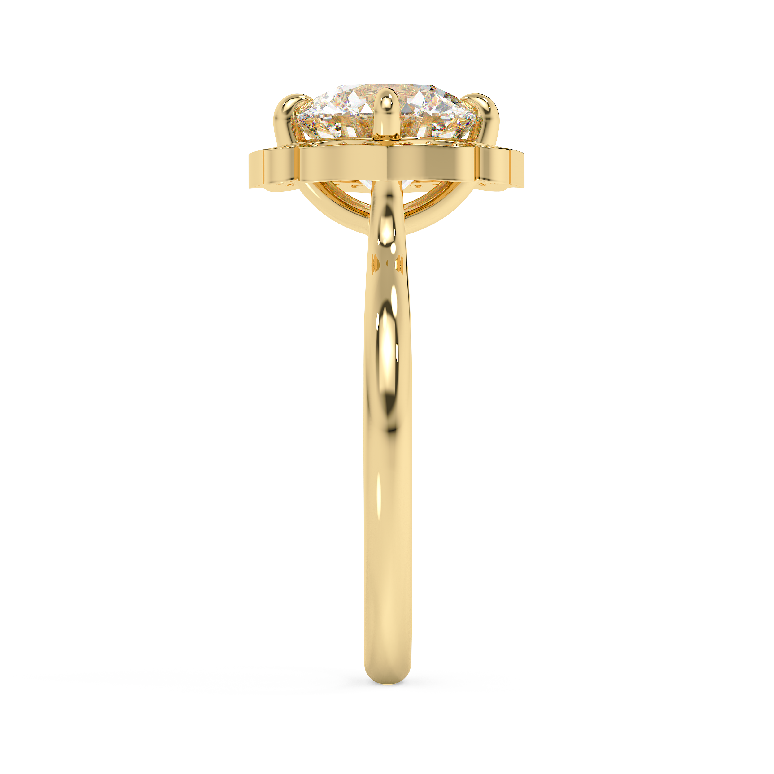 Round Vintage Art Deco Lab Grown Diamond Engagement Ring