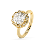 Round Vintage Art Deco Lab Grown Diamond Engagement Ring