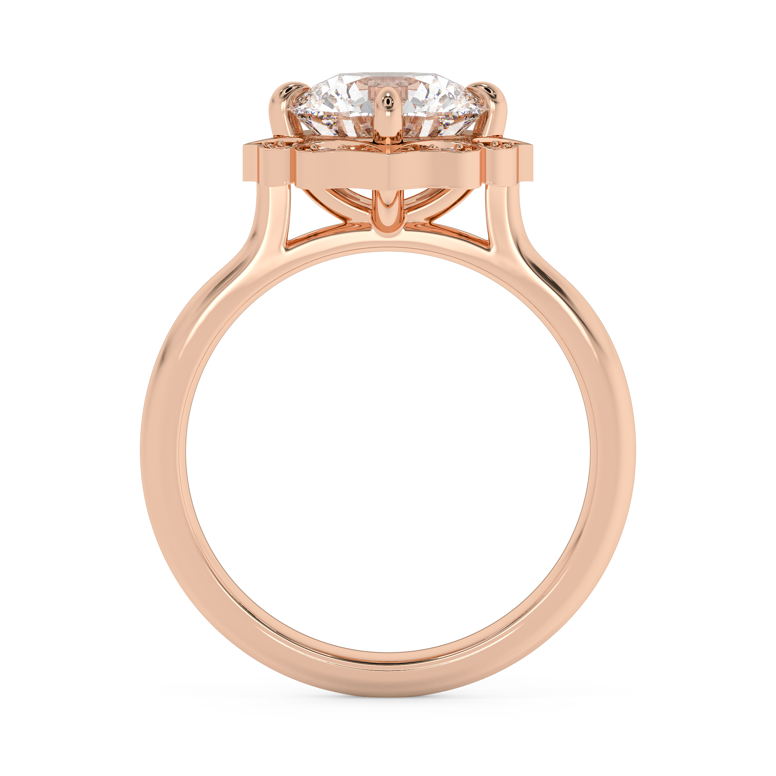 Round Vintage Art Deco Lab Grown Diamond Engagement Ring