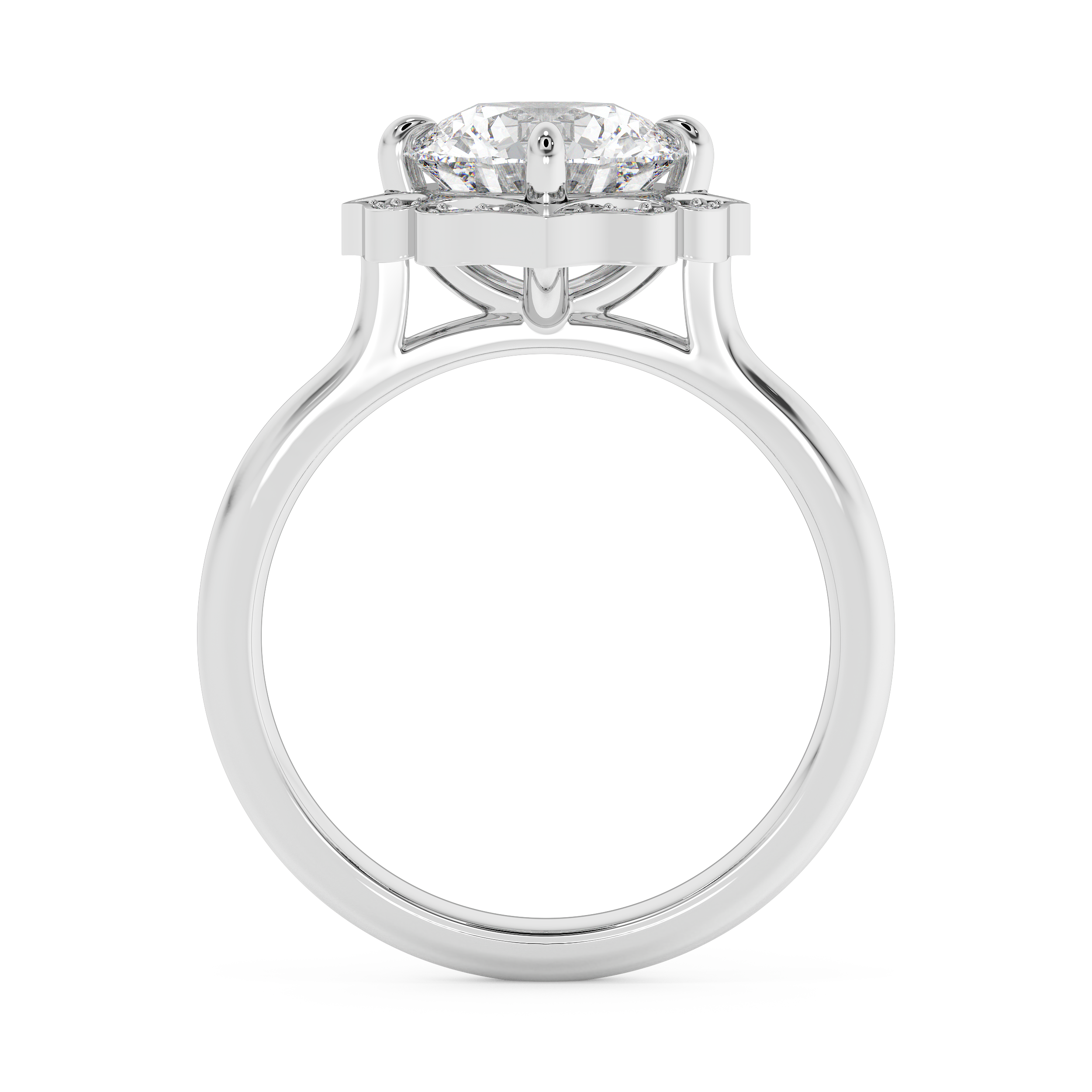 Round Vintage Art Deco Lab Grown Diamond Engagement Ring