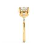 Cushion Cluster Lab Grown Diamond Engagement Ring