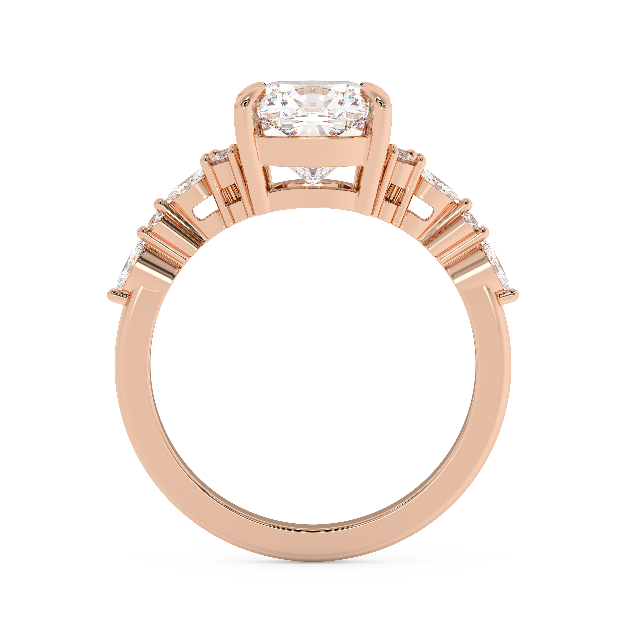 Cushion Cluster Lab Grown Diamond Engagement Ring