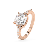 Cushion Cluster Lab Grown Diamond Engagement Ring