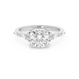 Cushion Cluster Lab Grown Diamond Engagement Ring