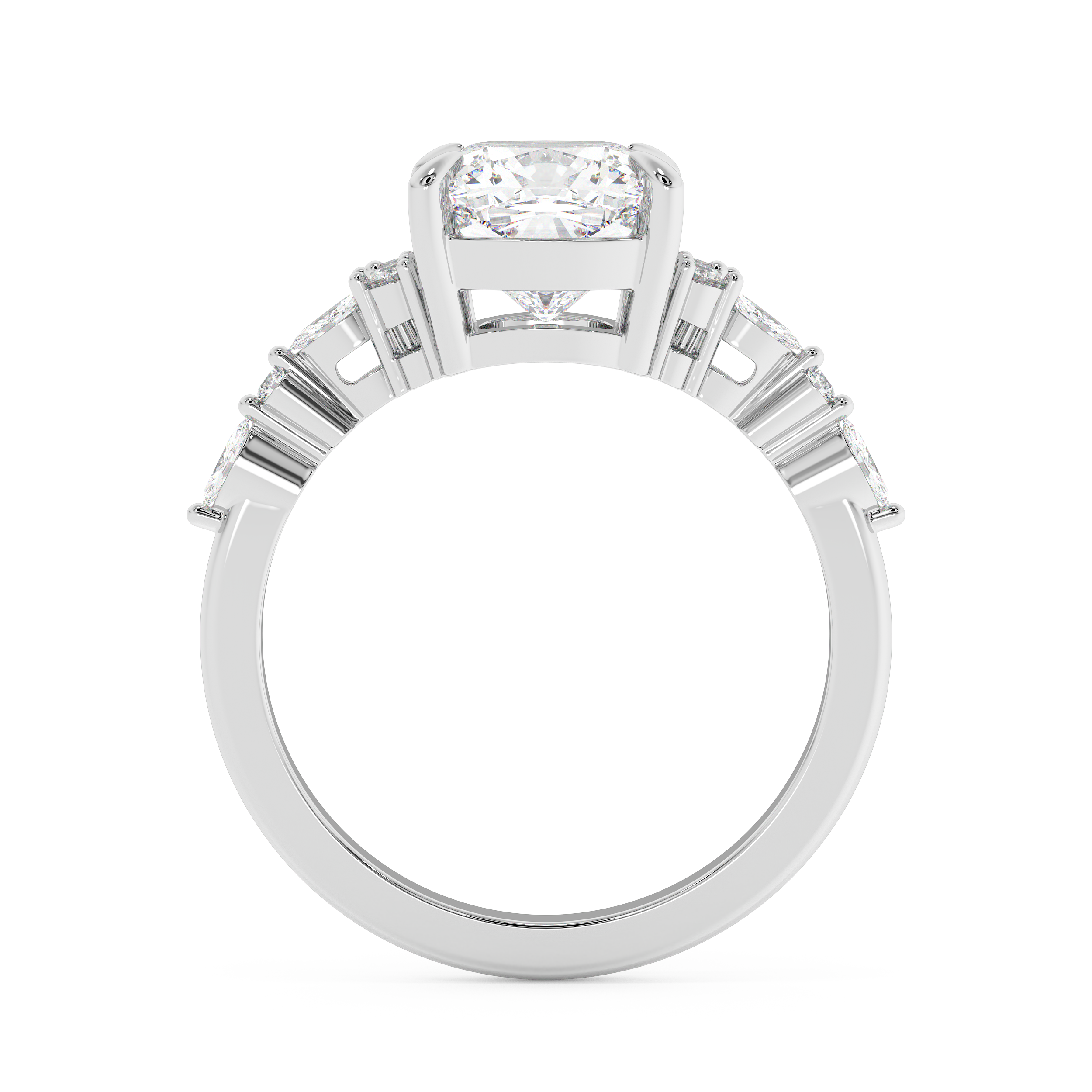 Cushion Cluster Lab Grown Diamond Engagement Ring