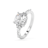 Cushion Cluster Lab Grown Diamond Engagement Ring
