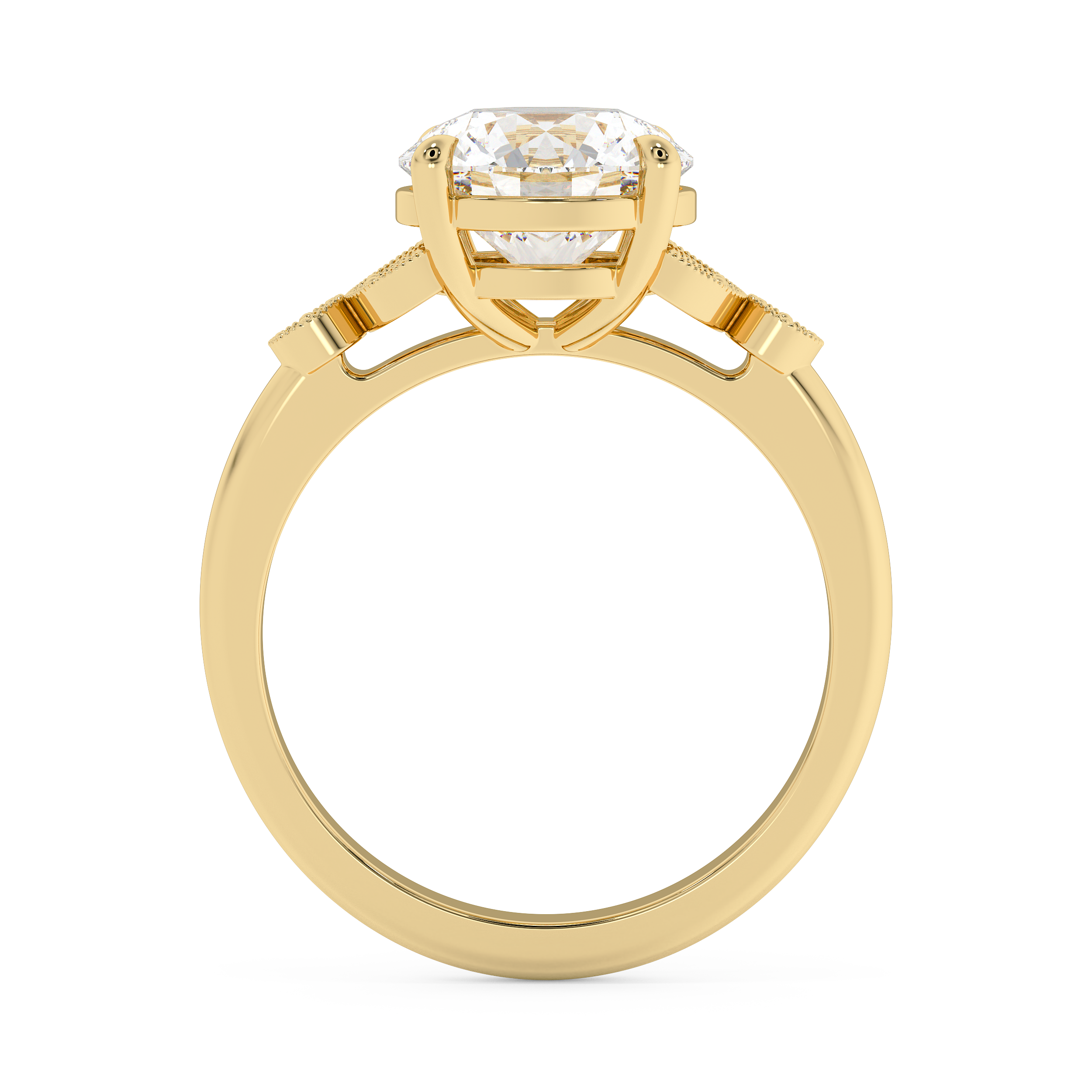 Round Vintage Art Deco Lab Grown Diamond Engagement Ring