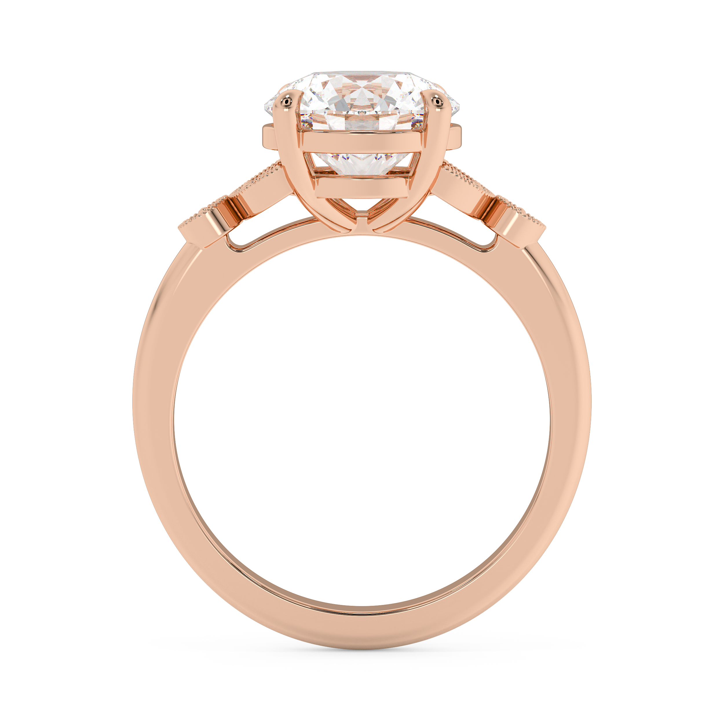 Round Vintage Art Deco Lab Grown Diamond Engagement Ring