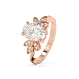 Oval Nature Inspired Lab Grown Diamond Engagement Ring