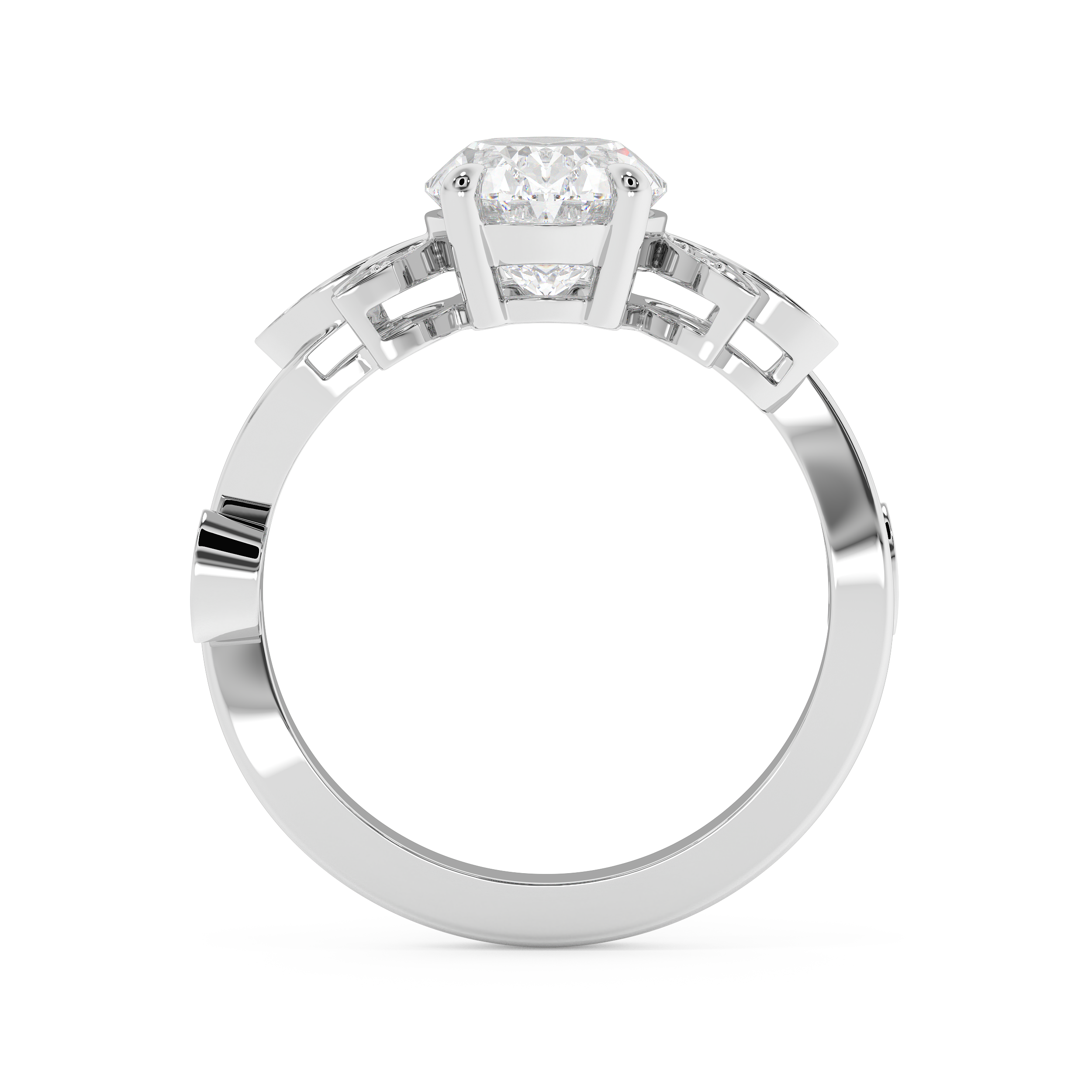 Oval Nature Inspired Lab Grown Diamond Engagement Ring