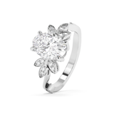 Oval Nature Inspired Lab Grown Diamond Engagement Ring