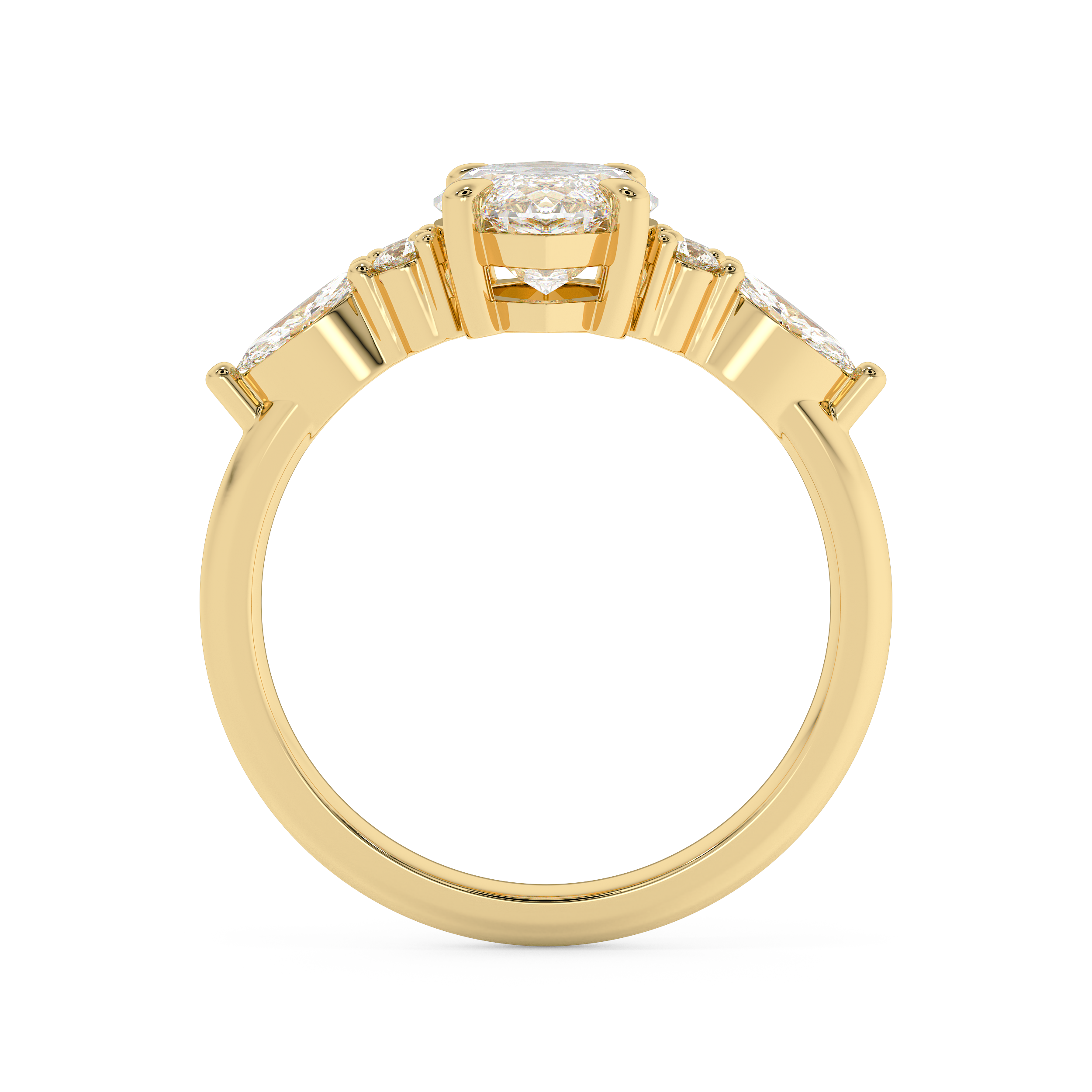 Marquise Cluster Lab Grown Diamond Engagement Ring