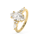 Marquise Cluster Lab Grown Diamond Engagement Ring