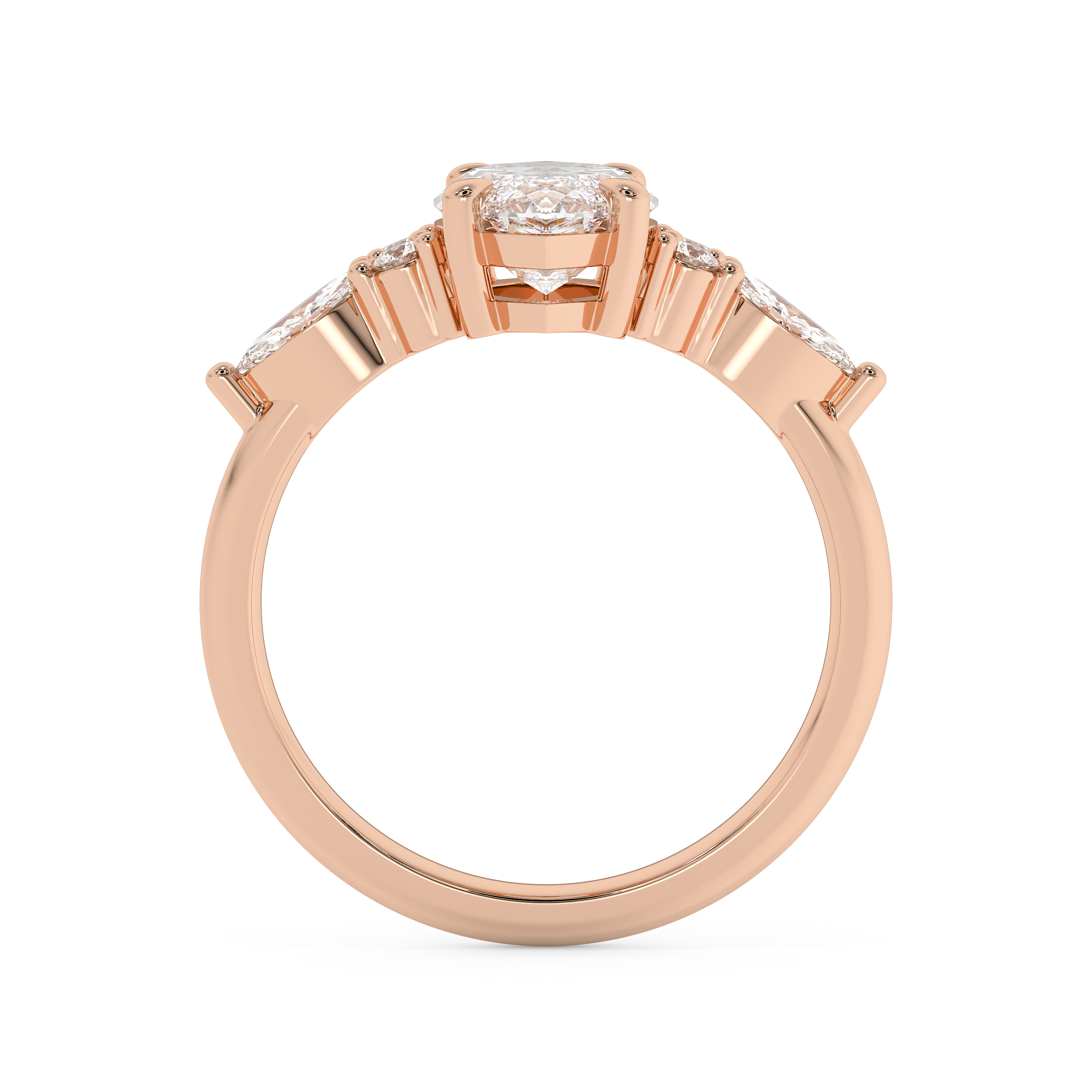 Marquise Cluster Lab Grown Diamond Engagement Ring