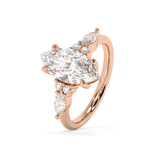 Marquise Cluster Lab Grown Diamond Engagement Ring