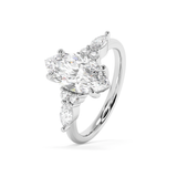 Marquise Cluster Lab Grown Diamond Engagement Ring