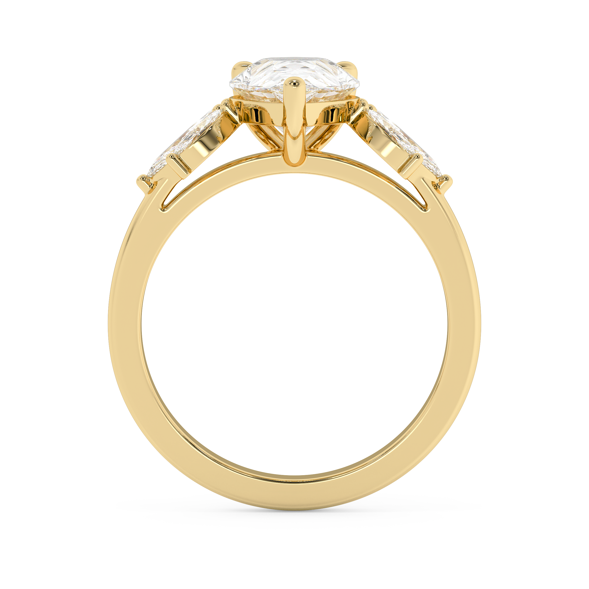 Pear Cluster Lab Grown Diamond Engagement Ring
