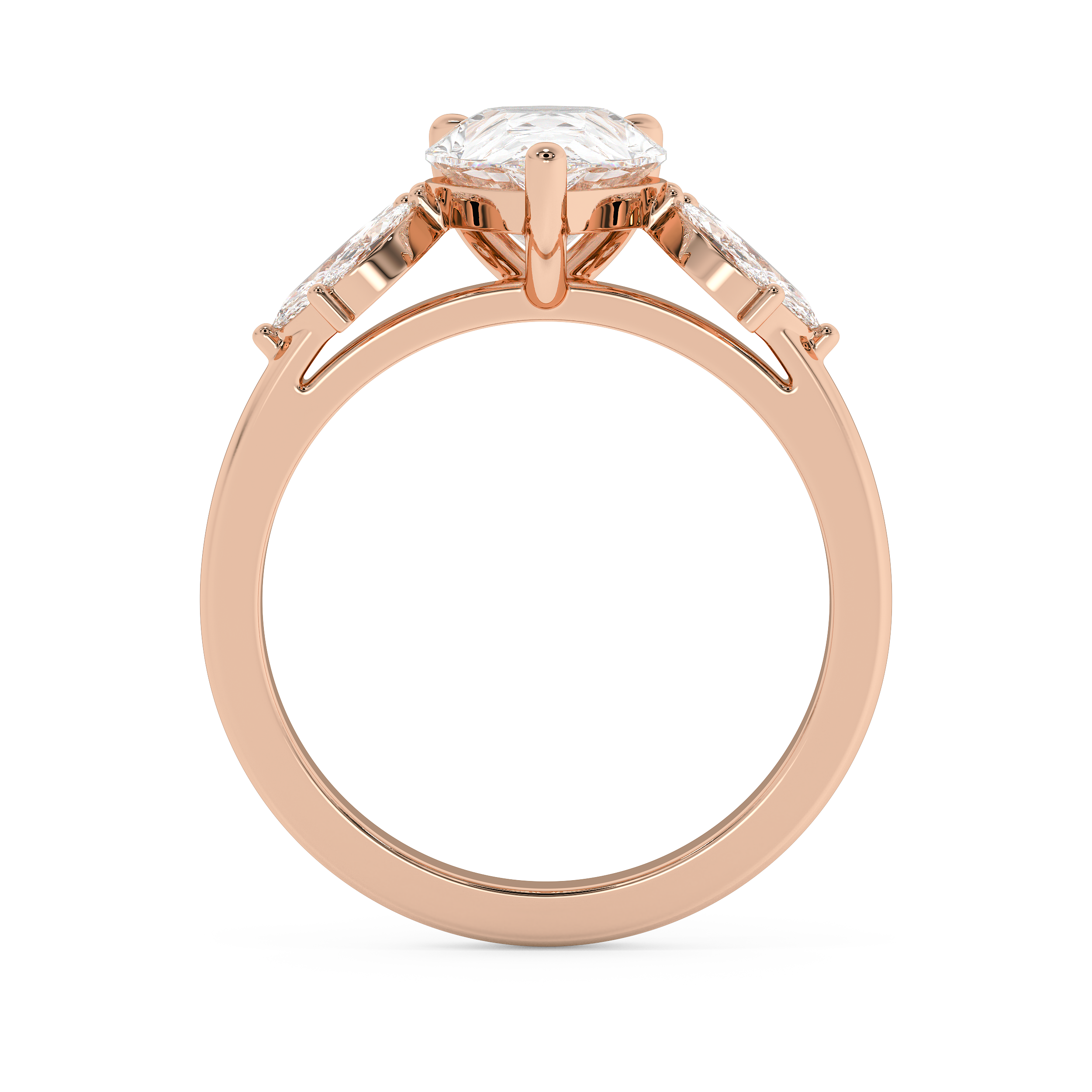 Pear Cluster Lab Grown Diamond Engagement Ring
